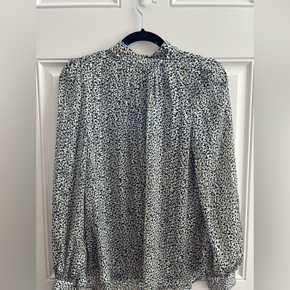 H&M Blue, White, and Yellow Floral Blouse